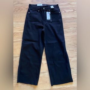 Judy Blue Wide Leg Crop Tummy Control Jeans Black